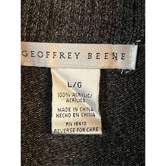 Geoffrey Beene Men's Gray Long Sleeve High Neck 1/4 Zip Sweater Shirt Size L (26 - Picture 3 of 4